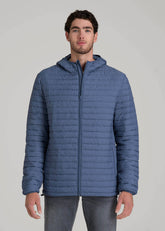 American Tall For Sale | Packable Puffer Jacket for Tall Men in Steel Blue