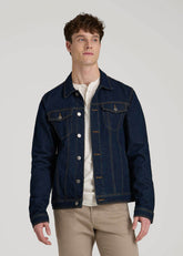 American Tall Online | Denim Trucker Jacket for Tall Men in Raw Indigo