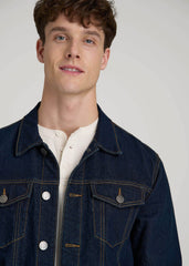 American Tall Online | Denim Trucker Jacket for Tall Men in Raw Indigo