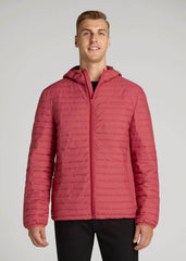 American Tall Sale | Packable Puffer Jacket for Tall Men in Red Space Dye