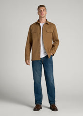 American Tall Online Shop | LJ&S Canvas Shirt Jacket for Tall Men in Sahara