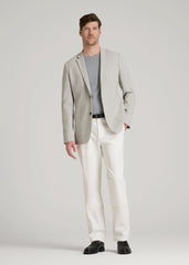 American Tall Outlet | Core Blazer for Tall Men in Beige and Grey Houndstooth