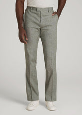 American Tall Discount | Stretch Linen Dress Pants for Tall Men in Climbing Ivy Linen