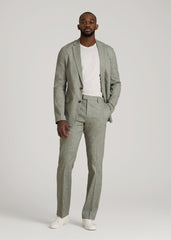 American Tall Discount | Stretch Linen Dress Pants for Tall Men in Climbing Ivy Linen