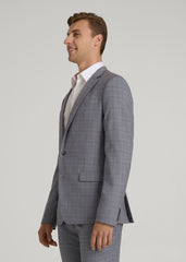 American Tall Outlet | Suit Jacket for Tall Men in Light Grey Plaid