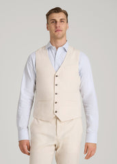 American Tall Online Shop | Stretch Linen Suit Vest for Tall Men in Light Beige Linen
