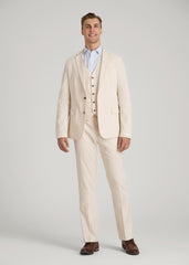 American Tall Online Shop | Stretch Linen Suit Vest for Tall Men in Light Beige Linen