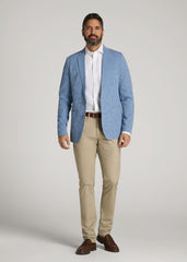 American Tall Discount | Stretch Seersucker Blazer for Tall Men in Tonal Blue Stripe