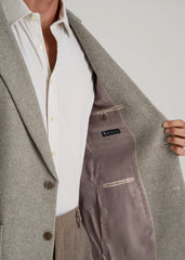 American Tall Sale | Wool Blend Blazer for Tall Men in Taupe Basketweave