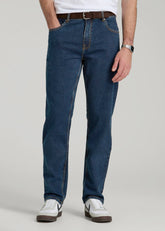 American Tall Sale | A.T. Basics Men's J1 Straight Fit Jeans for Tall Men in Charged Blue