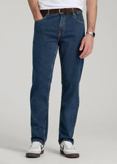 American Tall Sale | A.T. Basics Men's J1 Straight Fit Jeans for Tall Men in Charged Blue