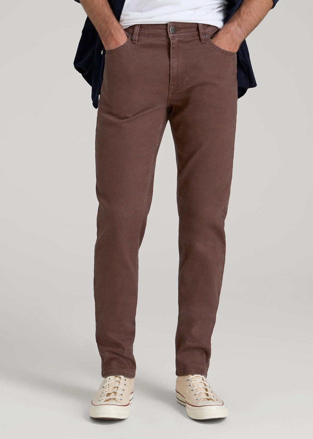 American Tall Sale | Dylan Slim Fit Colored Jeans for Tall Men in Dark Toffee