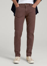 American Tall Sale | Dylan Slim Fit Colored Jeans for Tall Men in Dark Toffee