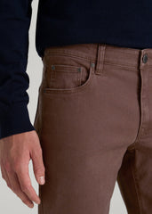 American Tall Outlet | Carman Tapered Fit Colored Jeans for Tall Men in Dark Toffee