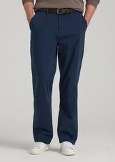 American Tall Sale | 4 Way Stretch Commuter RELAXED Chino Pants for Tall Men in Navy Blue