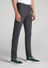 American Tall Discount | Carman TAPERED Fit Five Pocket Pants for Tall Men in Iron Grey