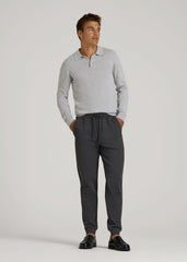 American Tall Online Shop | Soft Flex Ponte Jogger for Tall Men in Dark Charcoal Heather