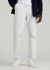 American Tall Outlet | 4 Way Stretch Commuter TAPERED Chino Pants for Tall Men in Silver Drop