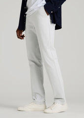 American Tall Outlet | 4 Way Stretch Commuter TAPERED Chino Pants for Tall Men in Silver Drop