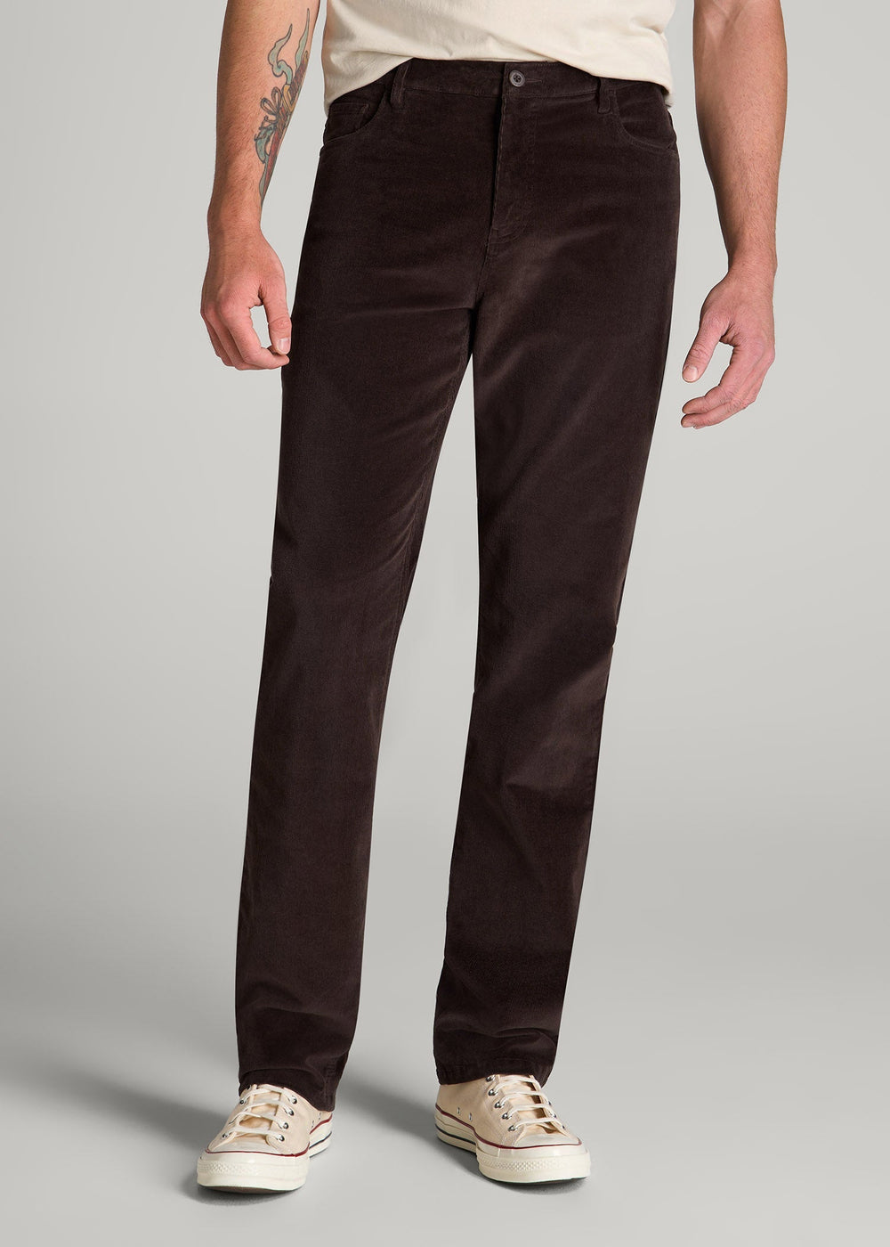 American Tall For Sale | STRAIGHT-LEG Stretch Corduroy Pants for Tall Men in Chocolate