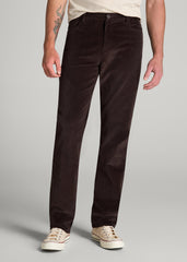 American Tall For Sale | STRAIGHT-LEG Stretch Corduroy Pants for Tall Men in Chocolate