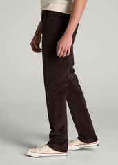 American Tall For Sale | STRAIGHT-LEG Stretch Corduroy Pants for Tall Men in Chocolate