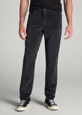 American Tall Discount | STRAIGHT-LEG Stretch Corduroy Pants for Tall Men in Iron Grey