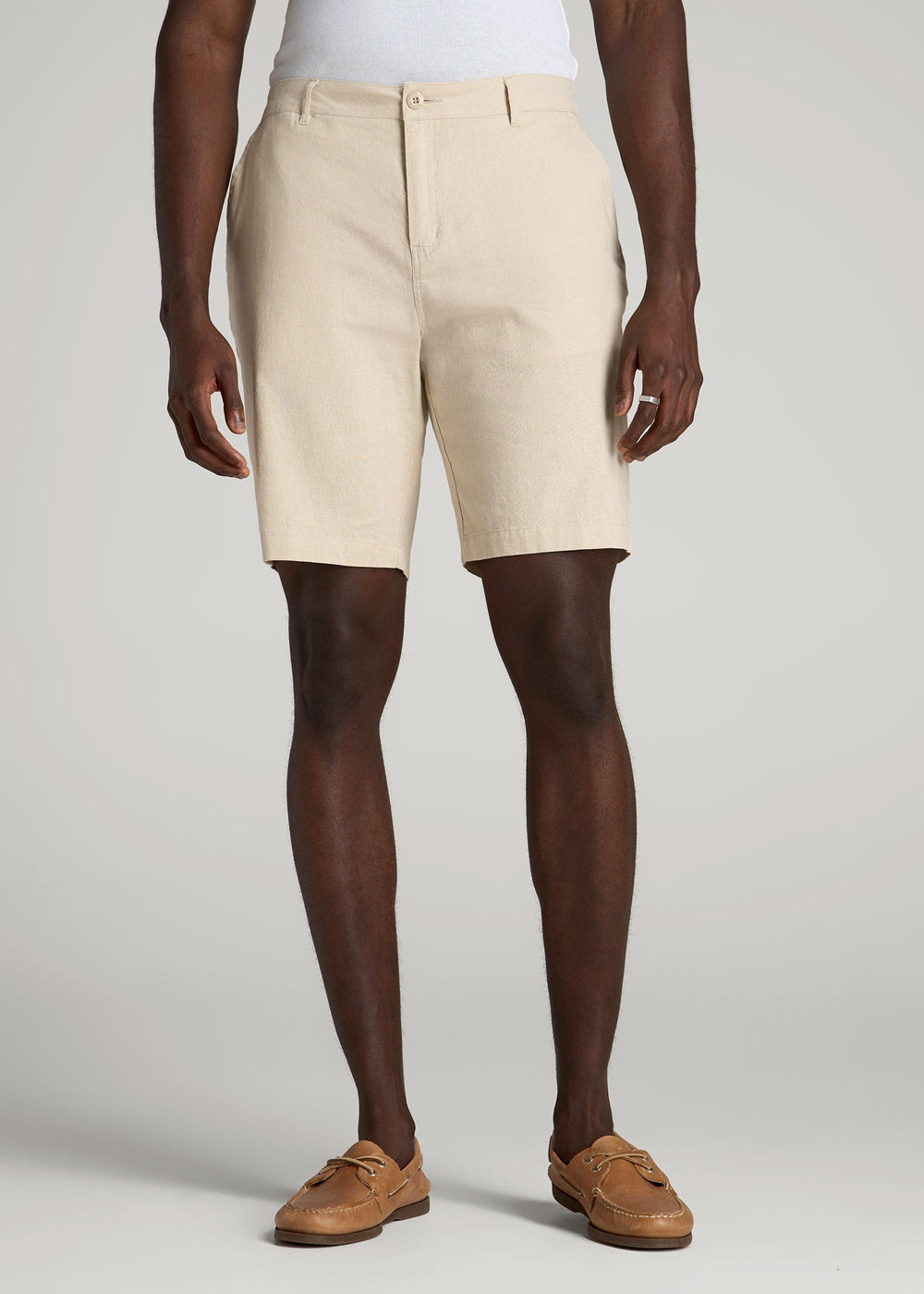 American Tall Online Shop | Linen Shorts For Tall Men in Sandstone