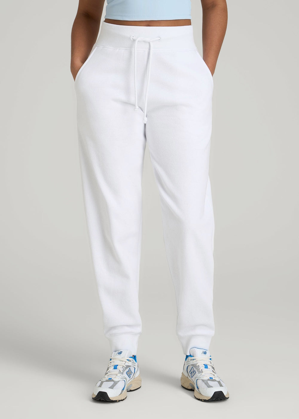 American Tall Online Shop | A.T. Basics Athletic Joggers for Tall Women in Optic White