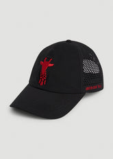 American Tall Sale | Lightweight Perforated Hat in Black with Red Logo