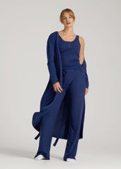 American Tall Sale | Waffle Tank Top for Tall Women in Midnight Blue