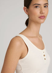 American Tall Outlet | Waffle Tank Top for Tall Women in White Alyssum