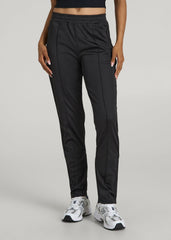 American Tall Online Shop | Ultra Lightweight Tricot Athletic Stripe Pants for Tall Women in Black And Black