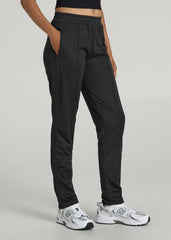 American Tall Online Shop | Ultra Lightweight Tricot Athletic Stripe Pants for Tall Women in Black And Black