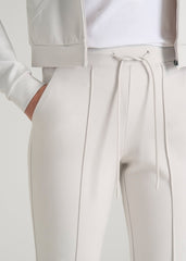 American Tall Sale | Soft Flex Ponte Flare Pants with Drawcord for Tall Women in White Sand