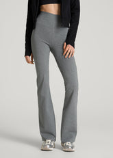 American Tall Outlet | Cotton flare legging for Tall Women in Mid Grey Heather