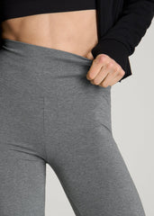 American Tall Outlet | Cotton flare legging for Tall Women in Mid Grey Heather