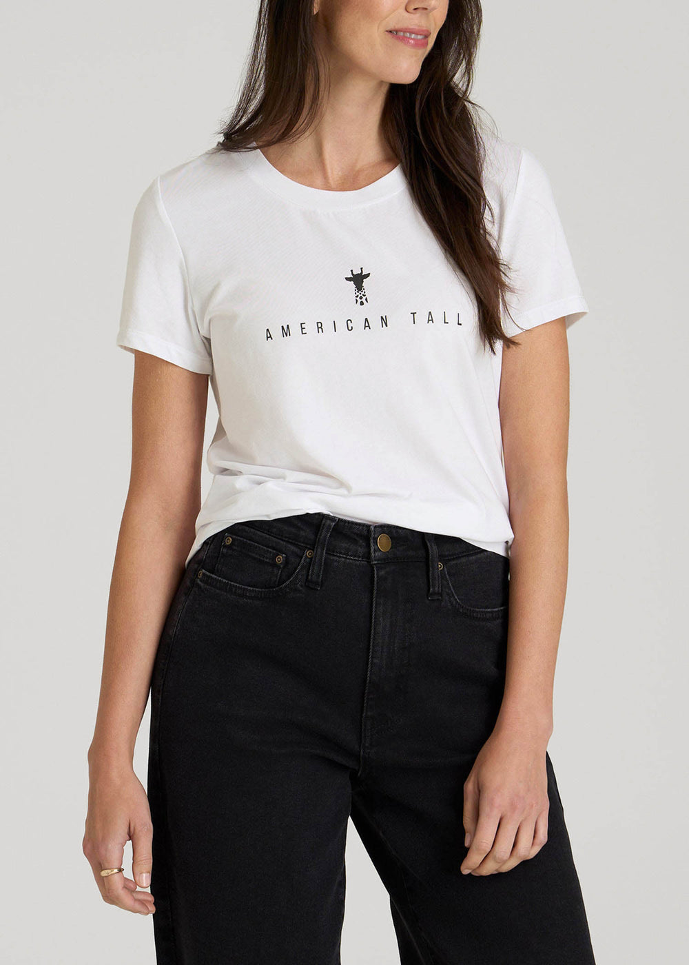 American Tall Discount | Logo Tee for Tall Women in White