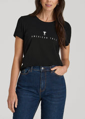 American Tall Online | Logo Tee for Tall Women in Black