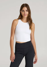 American Tall For Sale | Cropped Ribbed Tank Top for Tall Women in White
