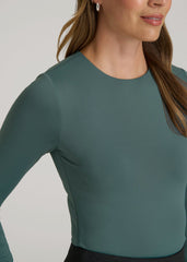 American Tall Outlet | Long Sleeve Bodysuit for Tall Women in Balsam Green