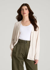 American Tall Online Shop | Linen Blend Knit Cardigan for Tall Women in White Sand