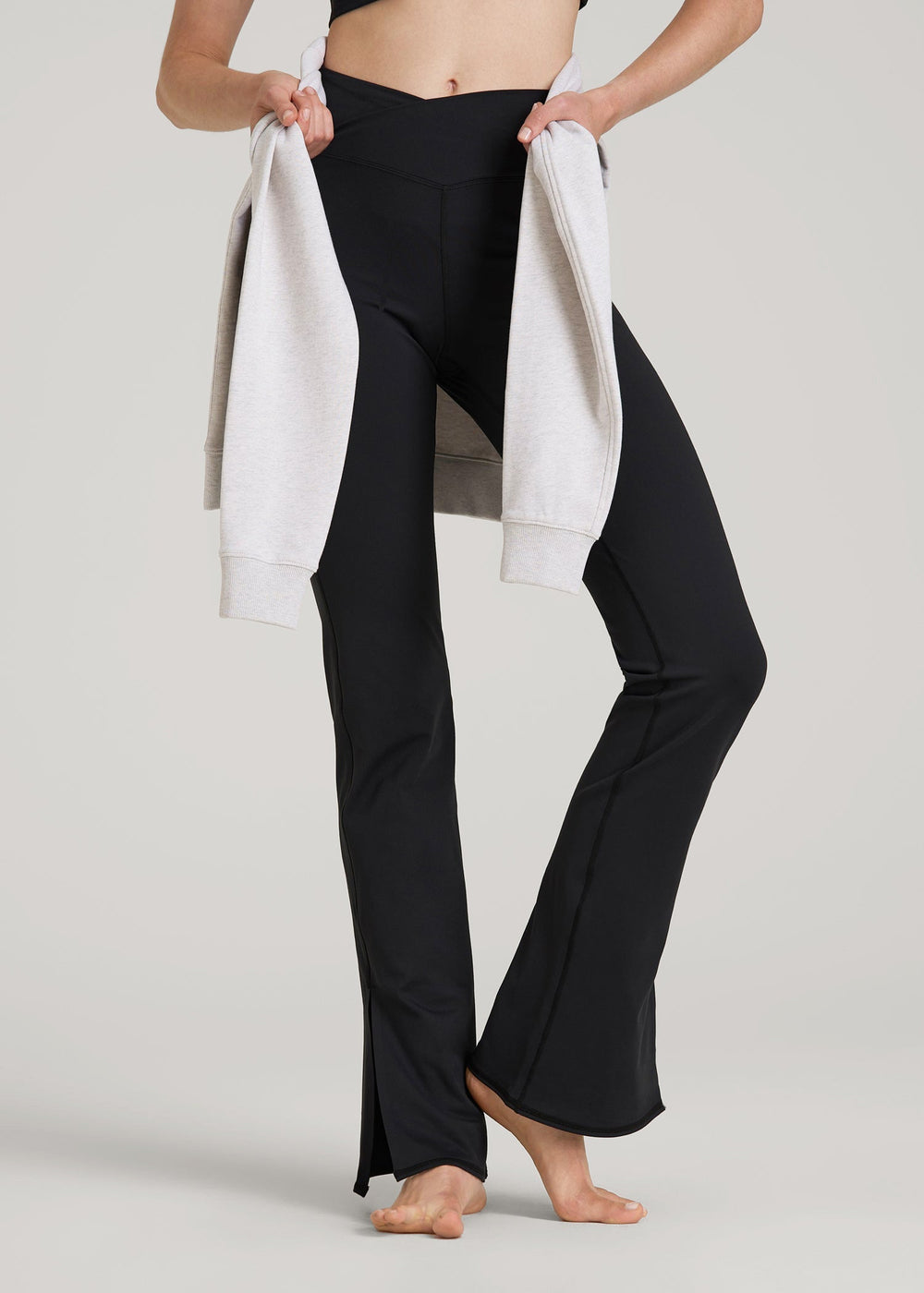 American Tall Outlet | Balance Split Flare Pants for Tall Women in Black