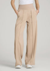 American Tall Discount | Track Pants with Piping for Tall Women in Clay