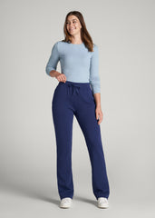 American Tall Outlet | Wearever Fleece Open-Bottom Sweatpants for Tall Women in Midnight Blue