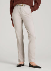 American Tall Outlet | High Rise Tapered Chino Pants for Tall Women in Vanilla Latte
