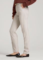 American Tall Outlet | High Rise Tapered Chino Pants for Tall Women in Vanilla Latte