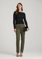 American Tall For Sale | High Rise Tapered Chino Pants for Tall Women in Forest Night