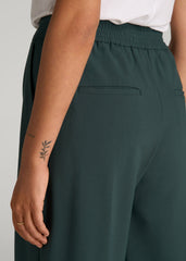 American Tall Outlet | Flat Front Wide Leg Dress Pants for Tall Women in Smoky Pine