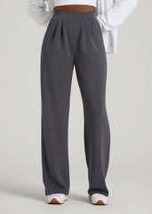 American Tall Online Shop | Soft Motion Pleated Wide Leg Pant for Tall Women in Charcoal Rinse